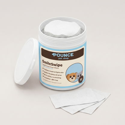 SmileSwipe pet dental finger wipes for dogs and cats